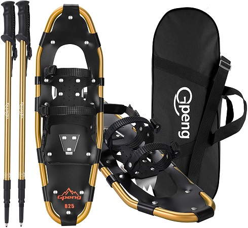 Gpeng 3-in-1 Xtreme Lightweight Terrain Snowshoes for Men Women Youth Kids