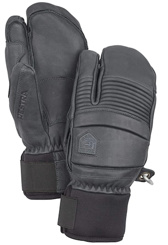 Hestra Leather Fall Line - Short Freeride 3-Finger Snow Glove with Superior Grip for Skiing and Mountaineering